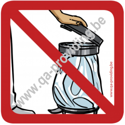 Ouverture poubelle avec les mains interdite